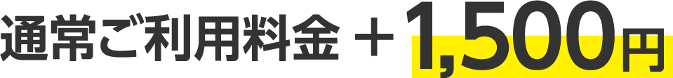 通常ご利用料金+1500円